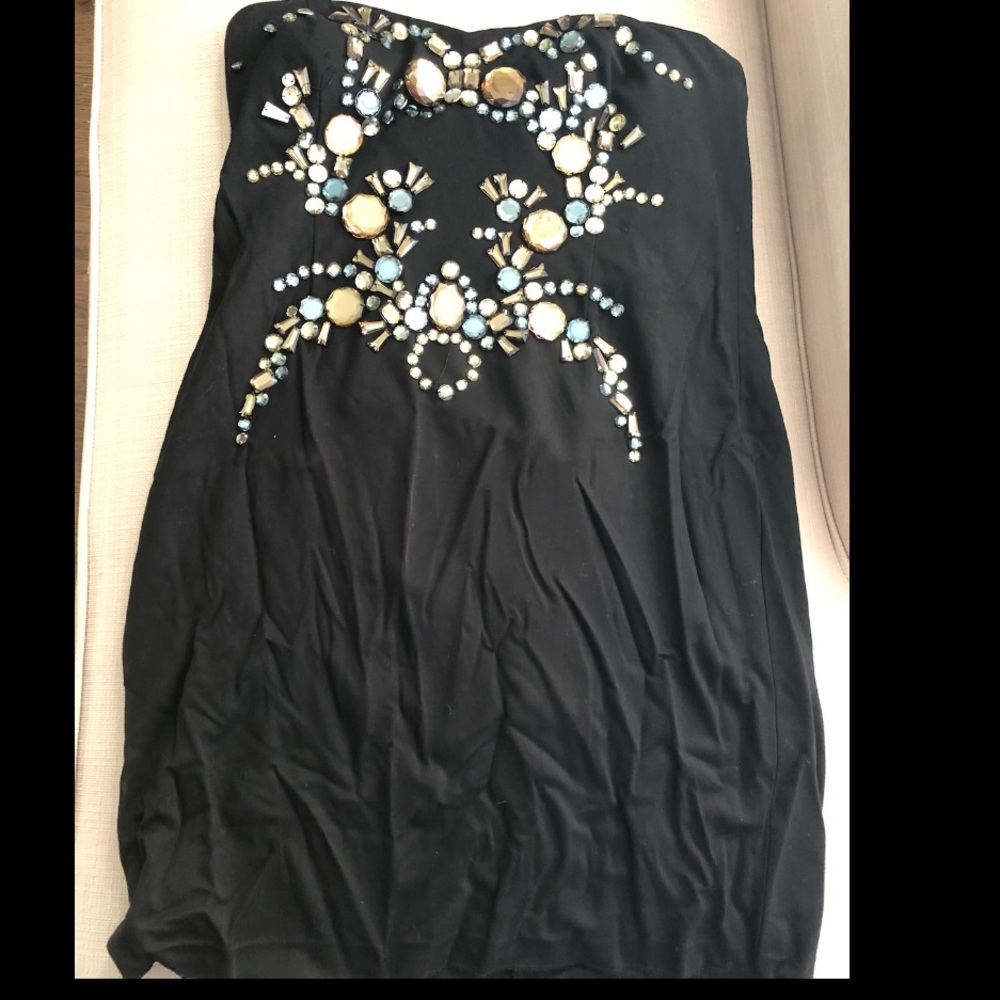 Stone Strapless Cocktail Dress